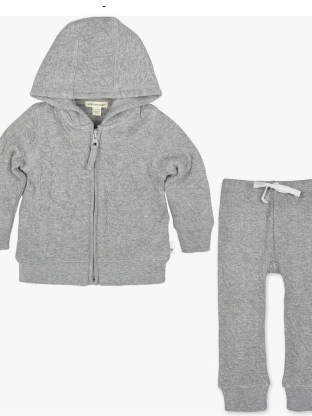 NWT Burt’s Bees Baby Grey Hoodie & Jogger Matching Set
